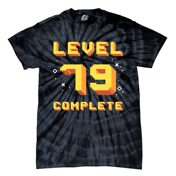 Born In 1942 Level 79 Complete 79th Birthday Retro Gaming Tie-Dye T-Shirt