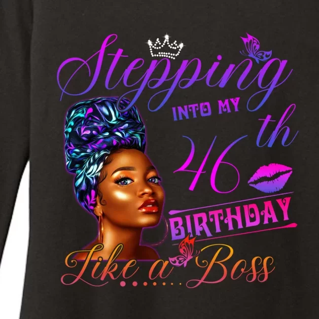 Born In 1975 Stepping Into My 46th Birthday Black Gift Womens CVC Long Sleeve Shirt