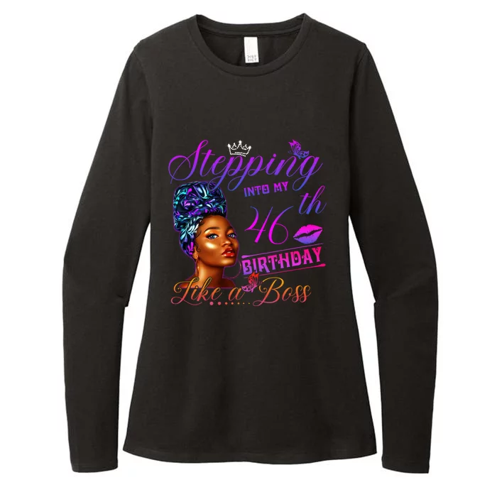 Born In 1975 Stepping Into My 46th Birthday Black Gift Womens CVC Long Sleeve Shirt