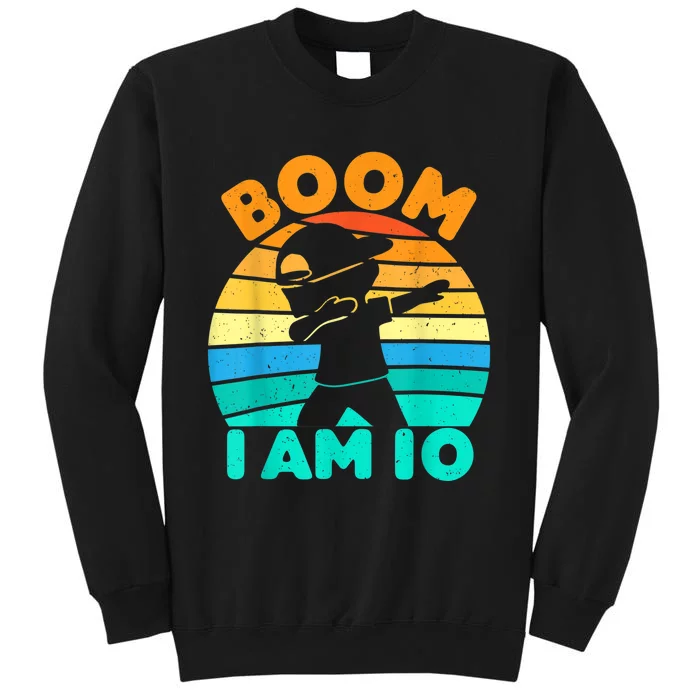 Boom I'm 10 Years Old 10th Birthday Party Dabbing K.i.d.s Boys Tall Sweatshirt