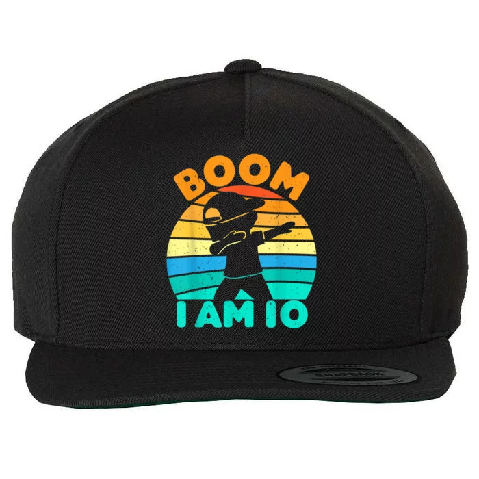 Boom I'm 10 Years Old 10th Birthday Party Dabbing K.i.d.s Boys Wool Snapback Cap