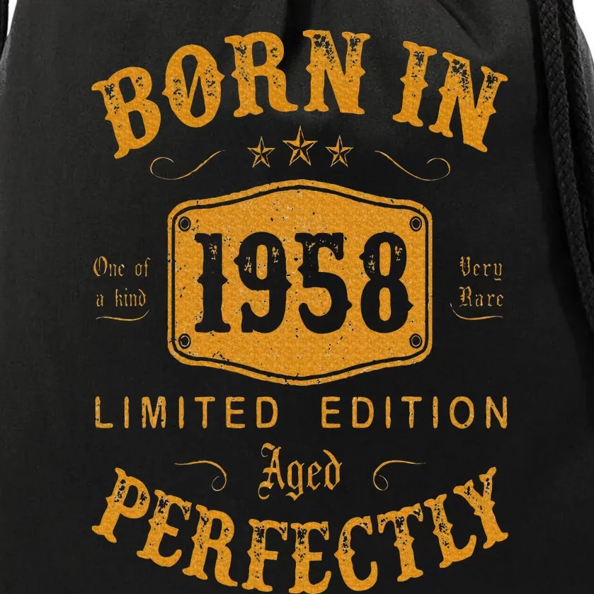 Born In 1958 65 Years Old 65th Birthday Gifts Drawstring Bag