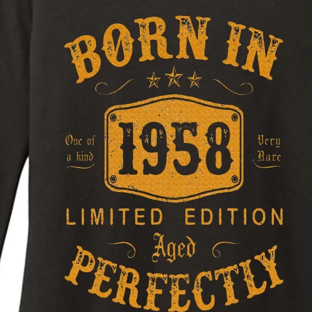 Born In 1958 65 Years Old 65th Birthday Gifts Womens CVC Long Sleeve Shirt