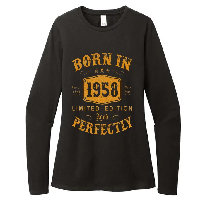 Born In 1958 65 Years Old 65th Birthday Gifts Womens CVC Long Sleeve Shirt