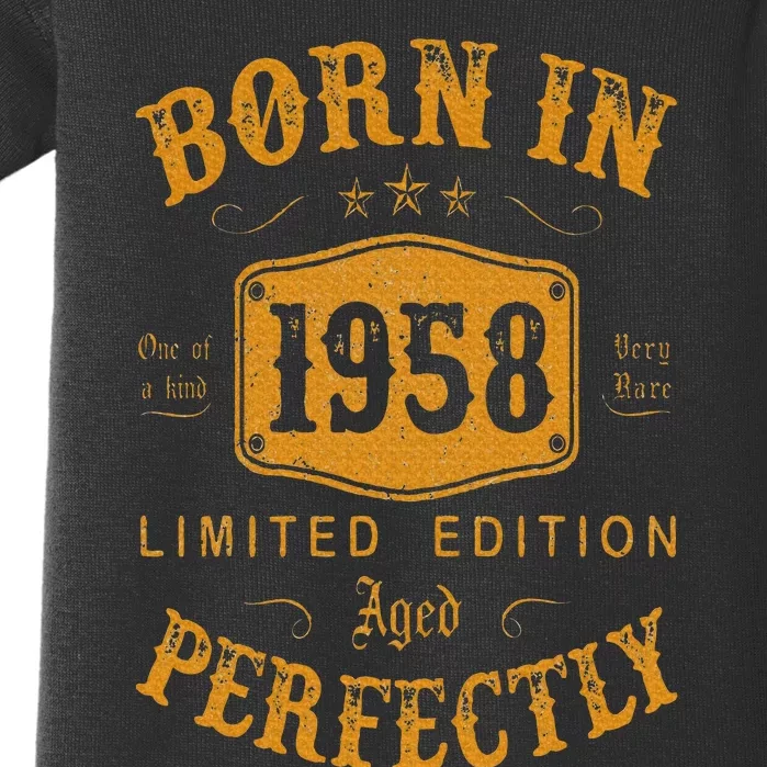 Born In 1958 65 Years Old 65th Birthday Gifts Baby Bodysuit