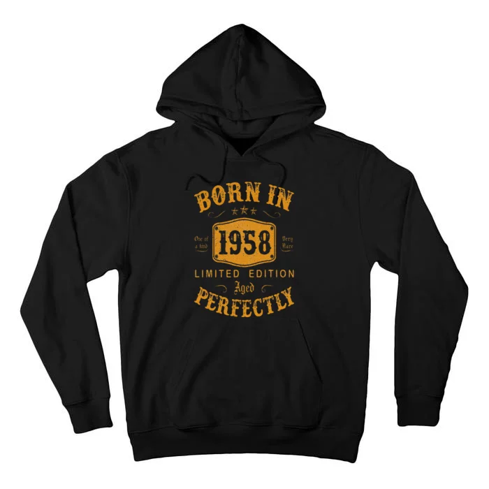 Born In 1958 65 Years Old 65th Birthday Gifts Tall Hoodie