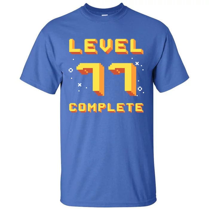 Born In 1944 Level 77 Complete 77th Birthday Retro Gaming Great Gift Tall T-Shirt