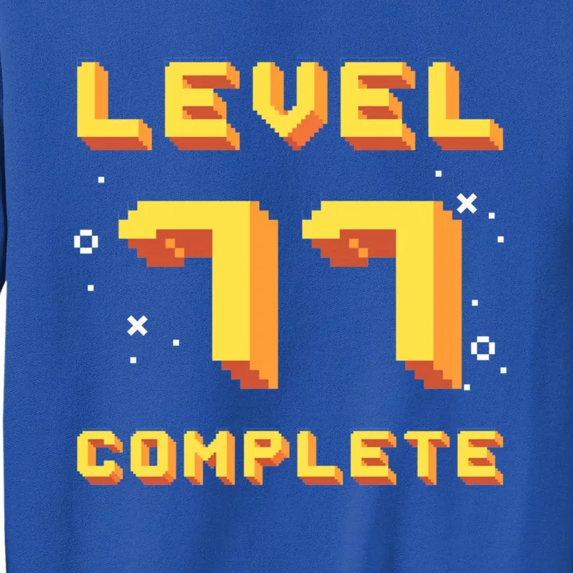 Born In 1944 Level 77 Complete 77th Birthday Retro Gaming Great Gift Tall Sweatshirt