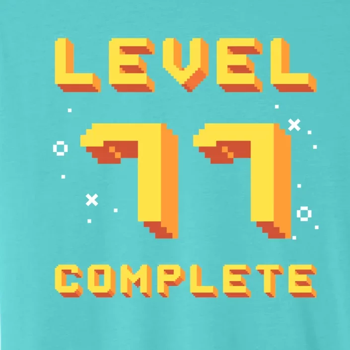 Born In 1944 Level 77 Complete 77th Birthday Retro Gaming Great Gift ChromaSoft Performance T-Shirt