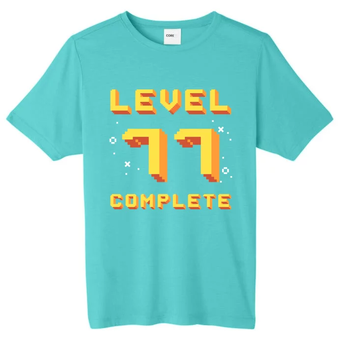 Born In 1944 Level 77 Complete 77th Birthday Retro Gaming Great Gift ChromaSoft Performance T-Shirt