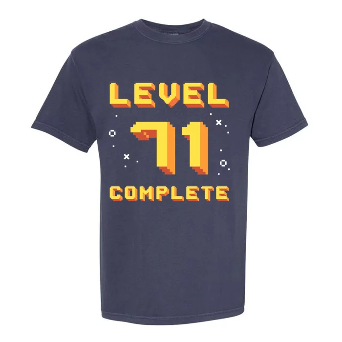 Born In 1950 Level 71 Complete 71th Birthday Retro Gaming Funny Gift Garment-Dyed Heavyweight T-Shirt