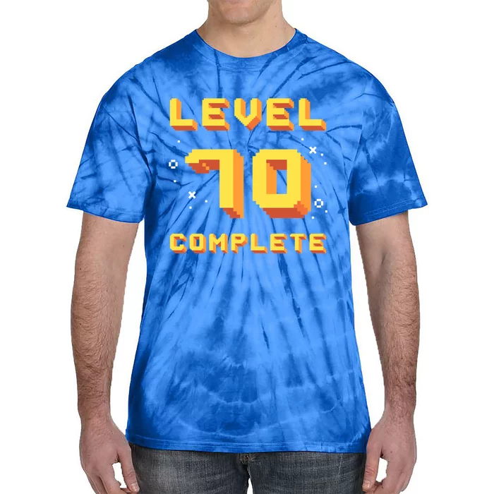 Born In 1951 Level 70 Complete 70th Birthday Retro Gaming Gift Tie-Dye T-Shirt