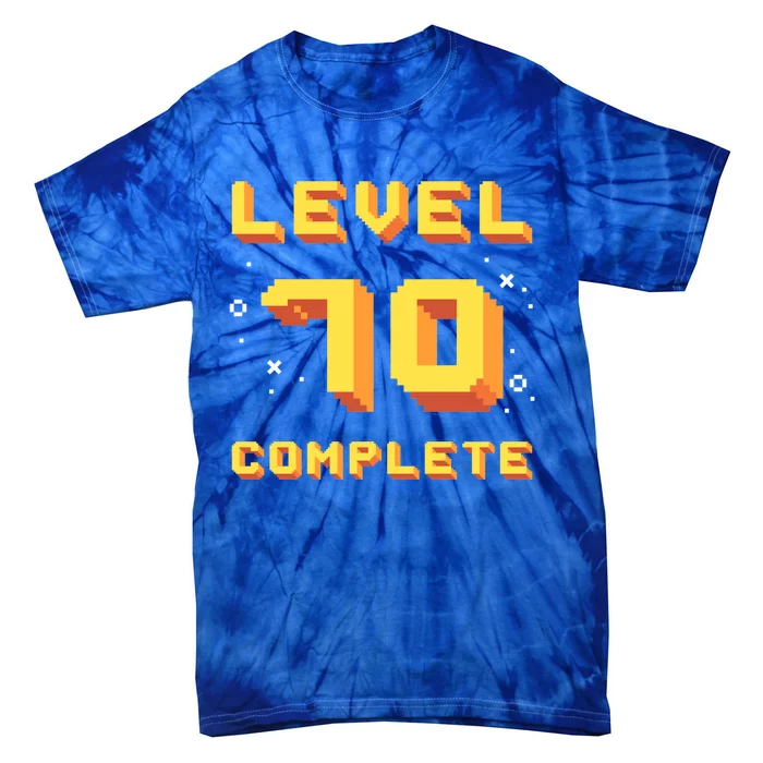 Born In 1951 Level 70 Complete 70th Birthday Retro Gaming Gift Tie-Dye T-Shirt