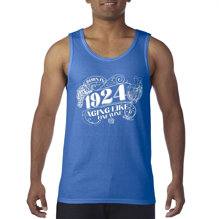 Born In 1924 100th Birthday Aging Like Fine Wine Tank Top