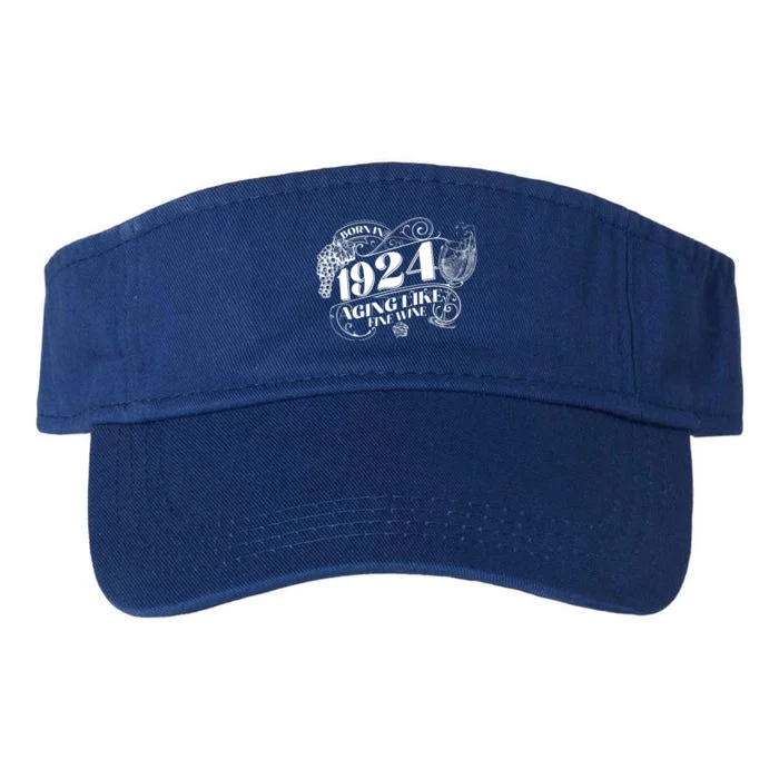 Born In 1924 100th Birthday Aging Like Fine Wine Valucap Bio-Washed Visor