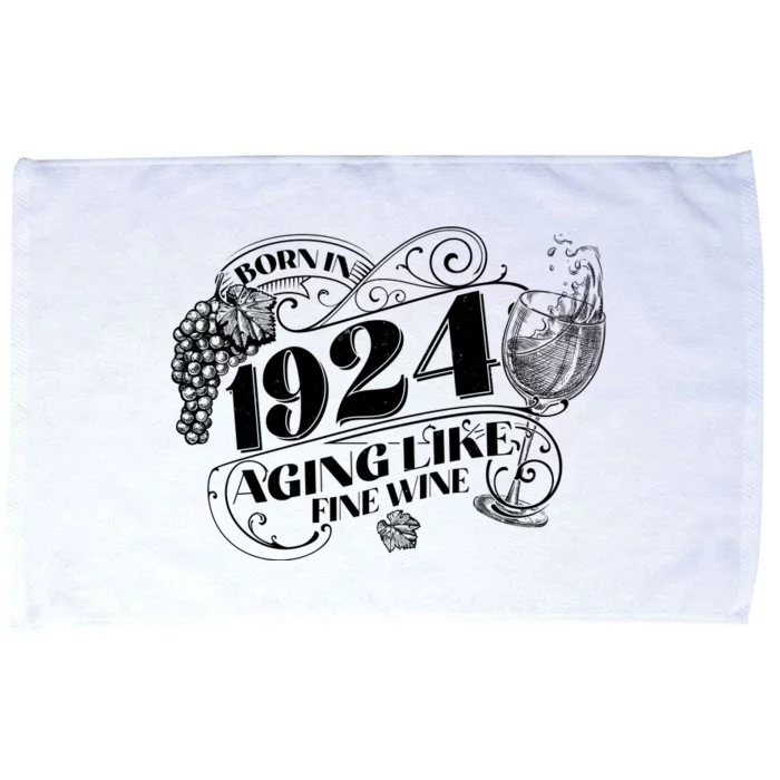 Born In 1924 100th Birthday Aging Like Fine Wine Microfiber Hand Towel