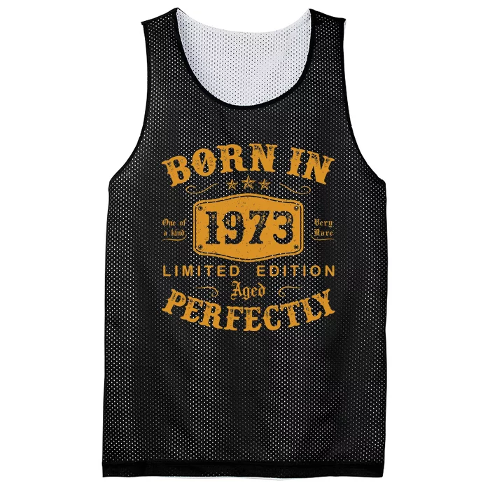 Born In 1973 50 Years Old 50th Birthday Gifts Mesh Reversible Basketball Jersey Tank