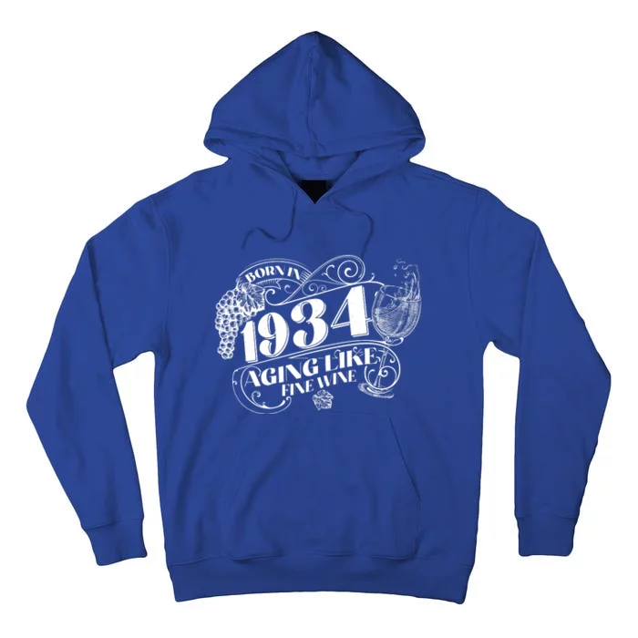 Born In 1934 90th Birthday Aging Like Fine Wine Tall Hoodie