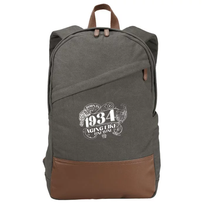 Born In 1934 90th Birthday Aging Like Fine Wine Cotton Canvas Backpack