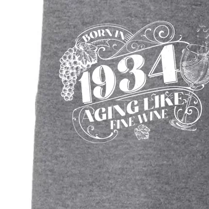 Born In 1934 90th Birthday Aging Like Fine Wine Doggie 3-End Fleece Hoodie