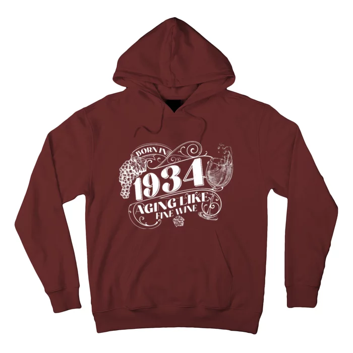 Born In 1934 90th Birthday Aging Like Fine Wine Hoodie