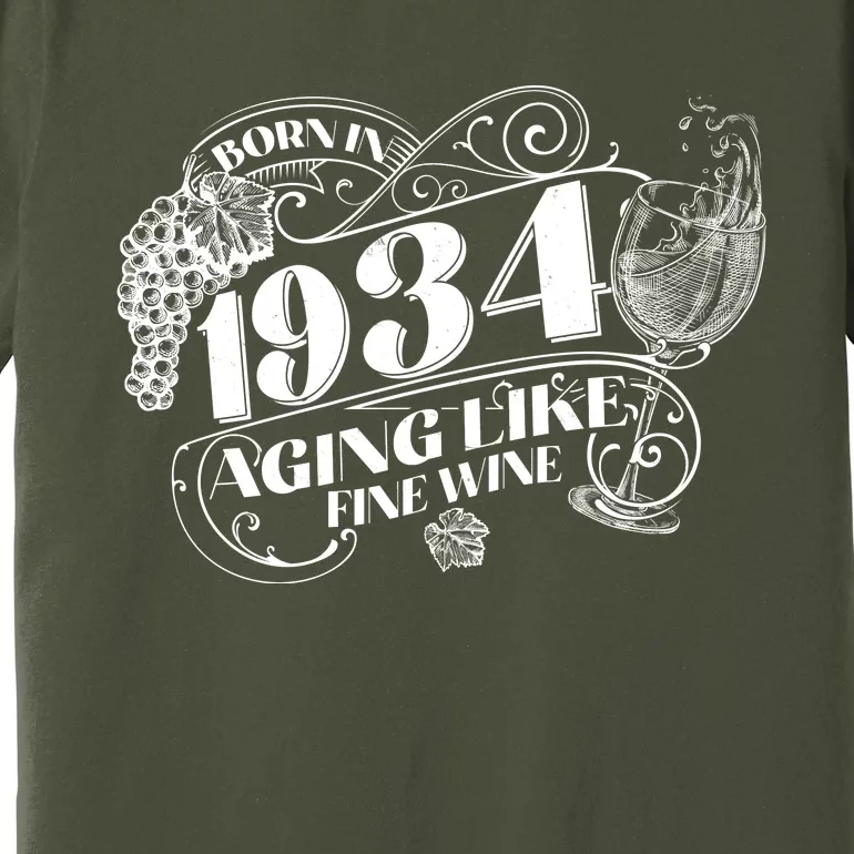 Born In 1934 90th Birthday Aging Like Fine Wine Premium T-Shirt