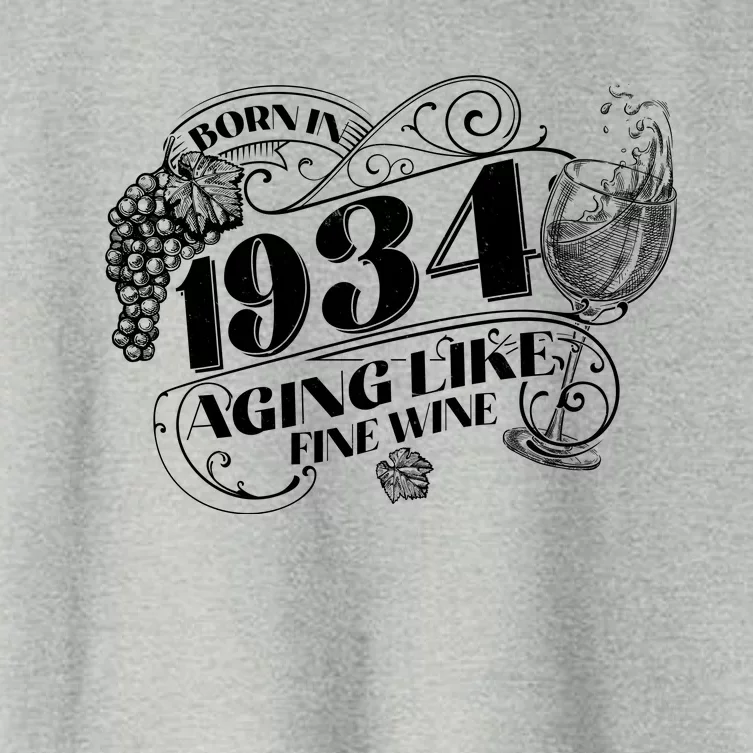 Born In 1934 90th Birthday Aging Like Fine Wine Women's Crop Top Tee