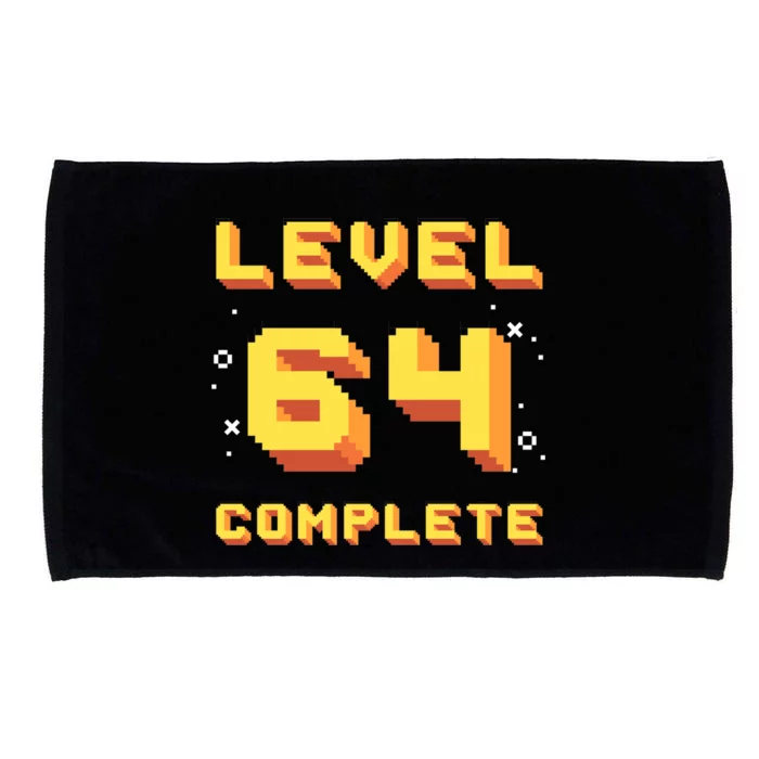 Born In 1957 Level 64 Complete 64th Birthday Retro Gaming Gift Microfiber Hand Towel