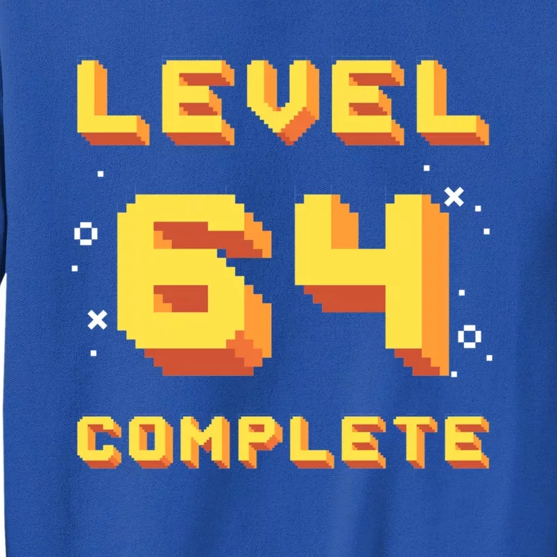 Born In 1957 Level 64 Complete 64th Birthday Retro Gaming Gift Tall Sweatshirt