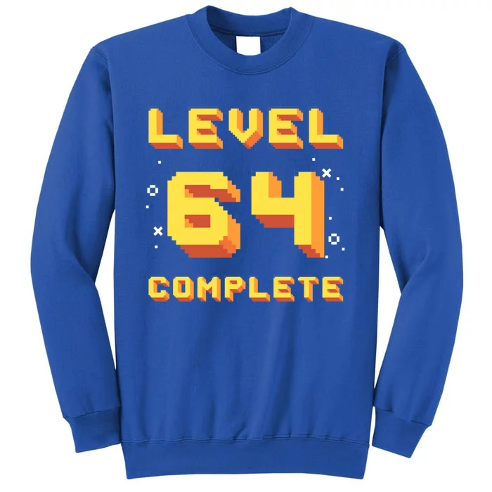 Born In 1957 Level 64 Complete 64th Birthday Retro Gaming Gift Tall Sweatshirt