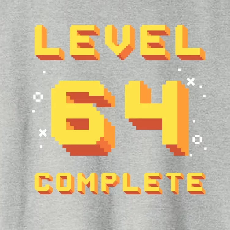 Born In 1957 Level 64 Complete 64th Birthday Retro Gaming Gift Women's Crop Top Tee