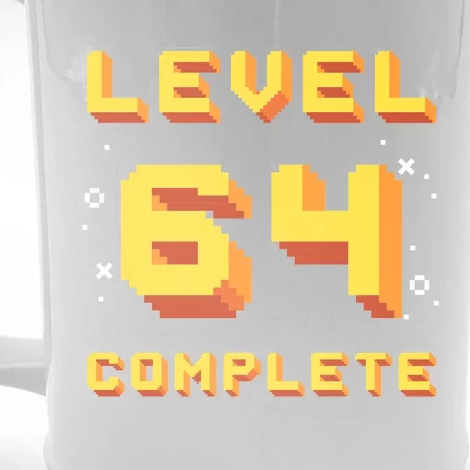 Born In 1957 Level 64 Complete 64th Birthday Retro Gaming Gift Front & Back Beer Stein