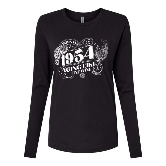 Born In 1954 70th Birthday Aging Like Fine Wine Womens Cotton Relaxed Long Sleeve T-Shirt