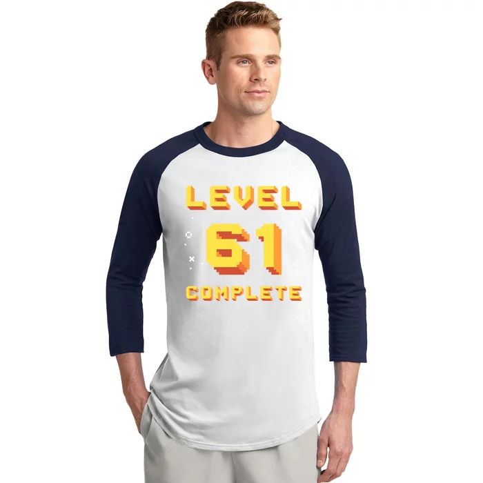 Born In 1960 Level 61 Complete 61th Birthday Retro Gaming Meaningful Gift Baseball Sleeve Shirt