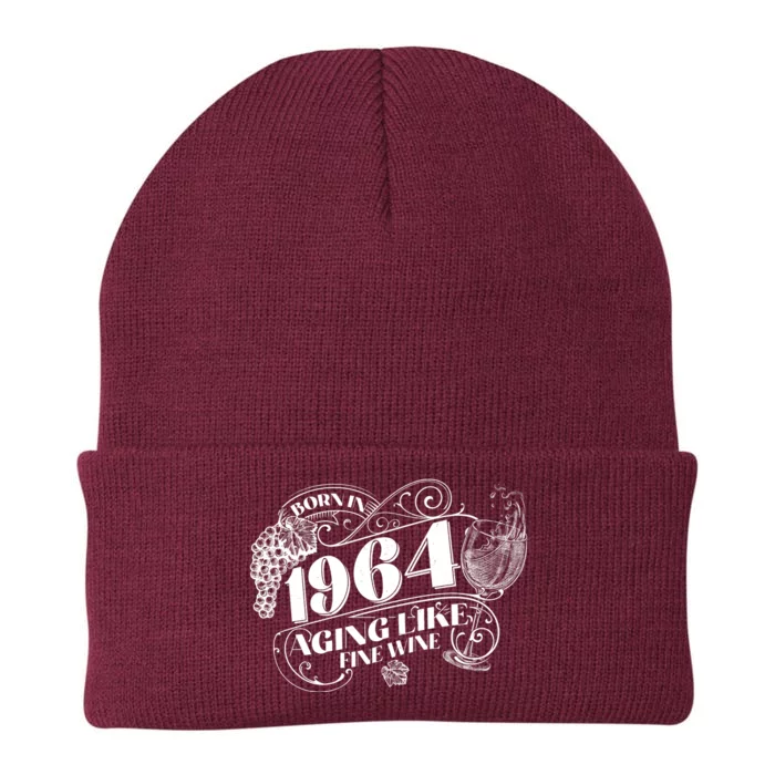 Born In 1964 60th Birthday Aging Like Fine Wine Knit Cap Winter Beanie