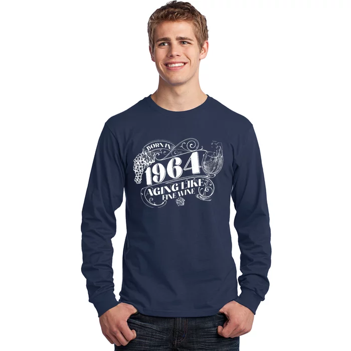 Born In 1964 60th Birthday Aging Like Fine Wine Long Sleeve Shirt