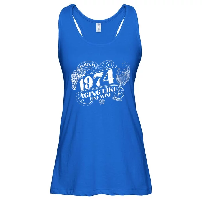 Born In 1974 50th Birthday Aging Like Fine Wine Ladies Essential Flowy Tank