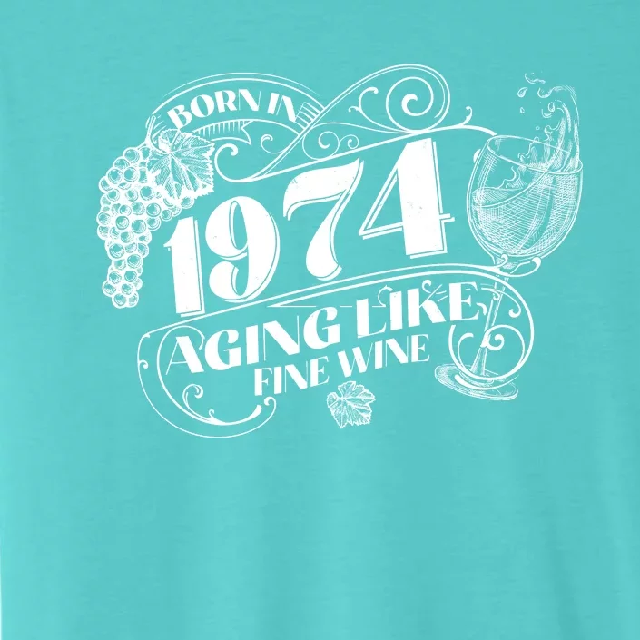 Born In 1974 50th Birthday Aging Like Fine Wine ChromaSoft Performance T-Shirt