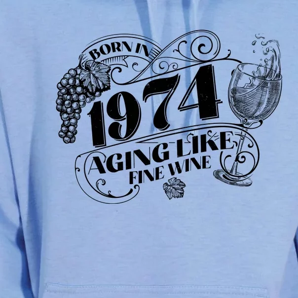 Born In 1974 50th Birthday Aging Like Fine Wine Unisex Surf Hoodie