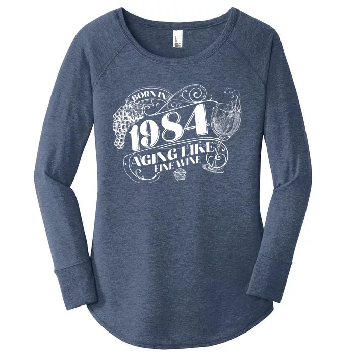 Born In 1984 40th Birthday Aging Like Fine Wine Women's Perfect Tri Tunic Long Sleeve Shirt