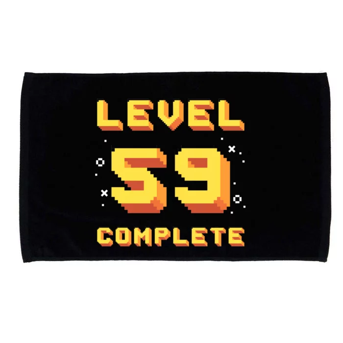 Born In 1962 Level 59 Complete 59th Birthday Retro Gaming Great Gift Microfiber Hand Towel