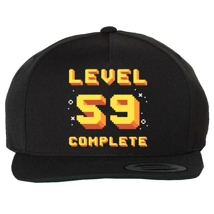 Born In 1962 Level 59 Complete 59th Birthday Retro Gaming Great Gift Wool Snapback Cap