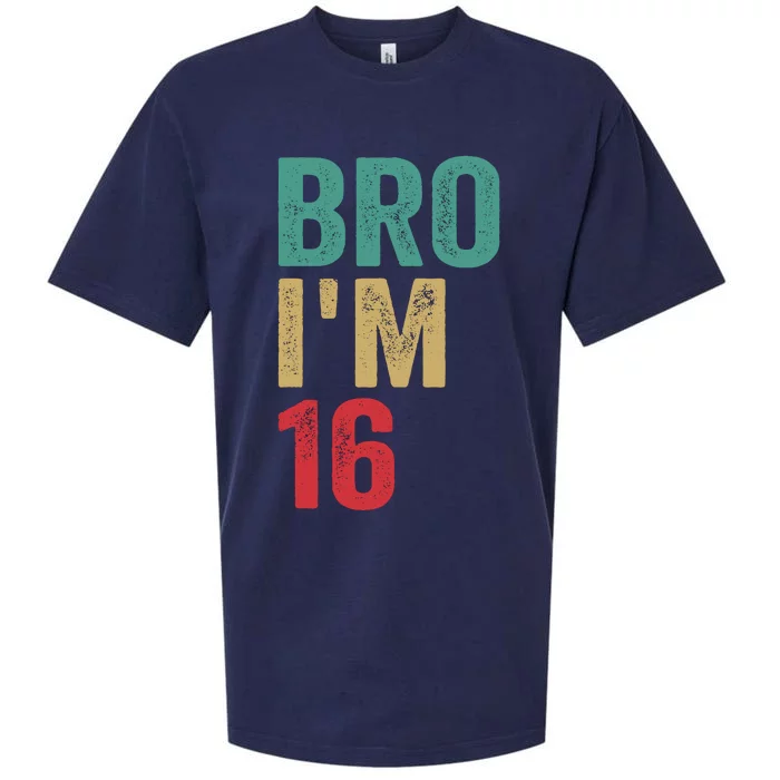 Bro IM 16yo Girl Boy 16th Birthday Retro 16th Birthday Sueded Cloud Jersey T-Shirt