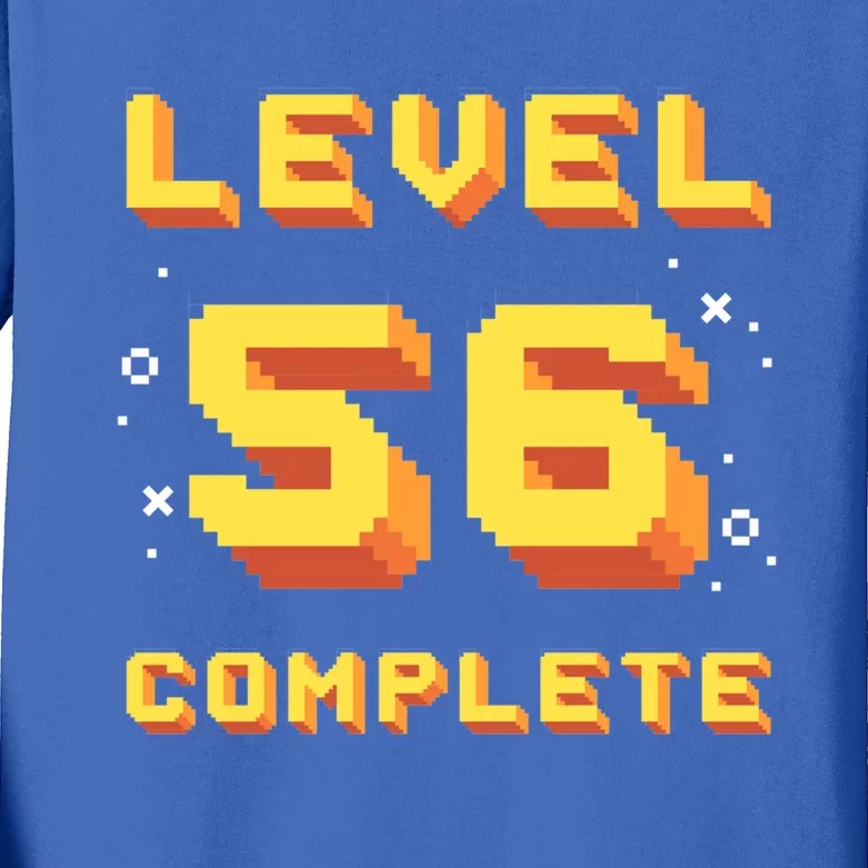 Born In 1965 Level 56 Complete 56th Birthday Retro Gaming Gift Kids Long Sleeve Shirt