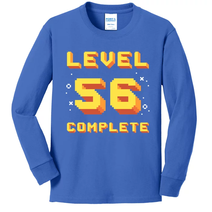 Born In 1965 Level 56 Complete 56th Birthday Retro Gaming Gift Kids Long Sleeve Shirt