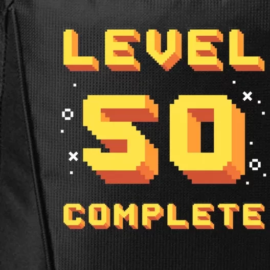 Born In 1971 Level 50 Complete 50th Birthday Retro Gaming Gift City Backpack