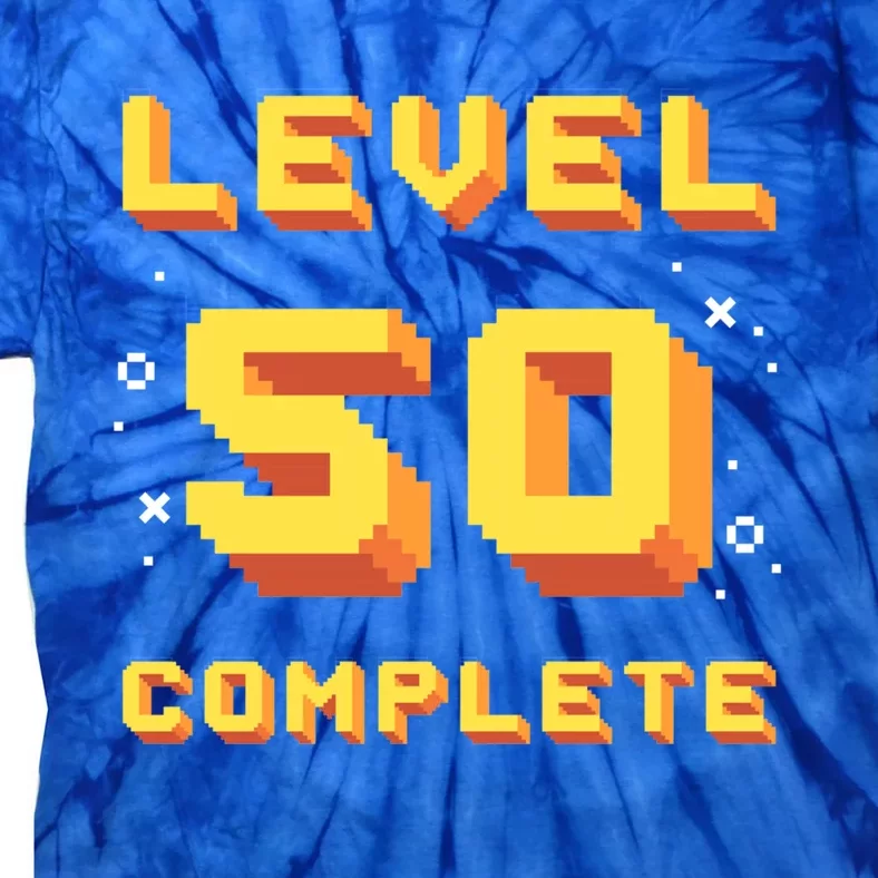 Born In 1971 Level 50 Complete 50th Birthday Retro Gaming Gift Tie-Dye T-Shirt