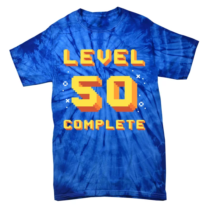 Born In 1971 Level 50 Complete 50th Birthday Retro Gaming Gift Tie-Dye T-Shirt