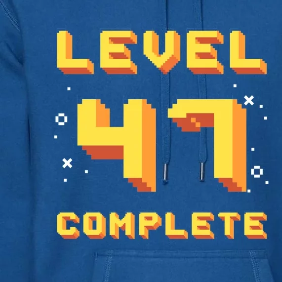 Born In 1974 Level 47 Complete 47th Birthday Retro Gaming Cute Gift Premium Hoodie