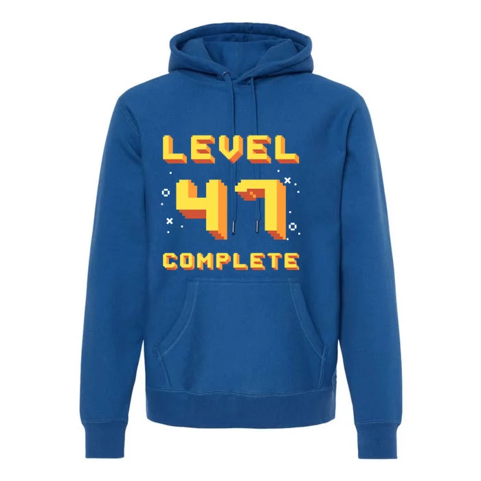 Born In 1974 Level 47 Complete 47th Birthday Retro Gaming Cute Gift Premium Hoodie